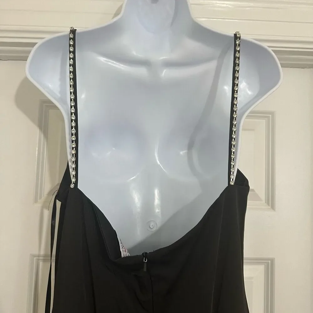 MAC DUGGAL IEENA CRYSTAL DETAIL SWEETHEART NECK TRUMPET BLACK - Picture 11 of 12